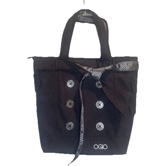 OGIO Cintas Women's Melrose Tote Laptop Bag Storm Gray Large Buttons Pockets - Picture 2 of 16